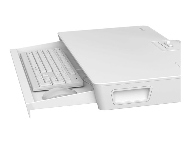 Ergotron CareFit Combo Arm with Worksurface - Mounting kit (articulating arm, wall mount base, pull-out keyboard tray with integrated worksurface, track mount adapter) - modular - for LCD display / keyboard - plastic, aluminium - white - screen size: up to 27\" - wall-mountable