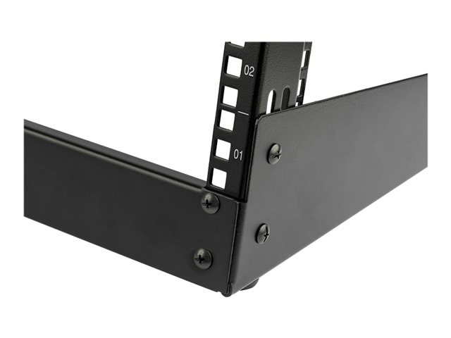 StarTech.com 4U 19\" Desktop Open Frame Rack, 2 Post Free-Standing Network Rack Switch Depth for Patch Panel/Data/AV/IT/Communication/Studio/Computer Equipment 66lb Cap. w/ Cage Nuts/Screws - 4U 2-Post Desktop Rack (RK4OD) - Rack open frame - 2-post - desktop - black - 4U