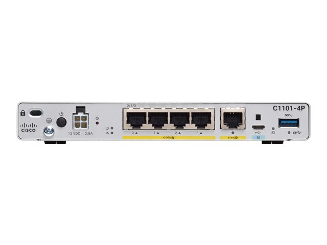 Cisco Integrated Services Router 1101 - Router 4-port switch - 1GbE - - rack-mountable