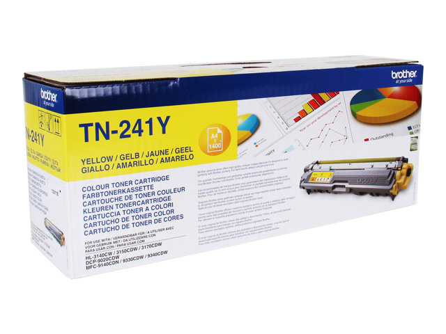 Brother TN241Y - Yellow - original - toner cartridge - for Brother DCP-9015, DCP-9020, HL-3140, HL-3150, HL-3170, MFC-9140, MFC-9330, MFC-9340