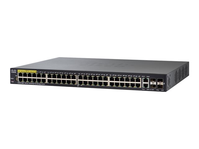 Cisco Small Business SF350-48MP - Switch - L3 - Managed - 48 x 10/100 (PoE+) + 2 x 10/100/1000 + 2 x combo Gigabit SFP - rack-mountable - PoE+ (740 W)