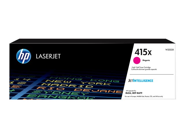 HP 415X - High Yield - magenta - original - LaserJet - toner cartridge (W2033X) - for Color LaserJet Pro M454, MFP M479