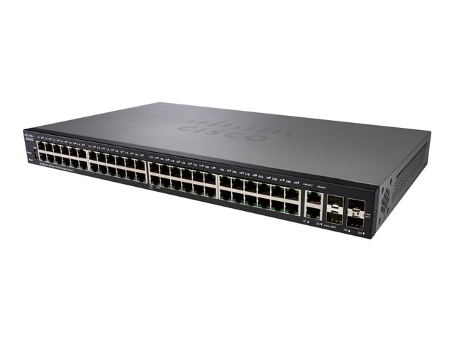 Cisco 250 Series SF250-48 - Switch - smart - 48 x 10/100 + 2 x 10/100/1000 + 2 x combo Gigabit SFP + 2 x Gigabit SFP - rack-mountable