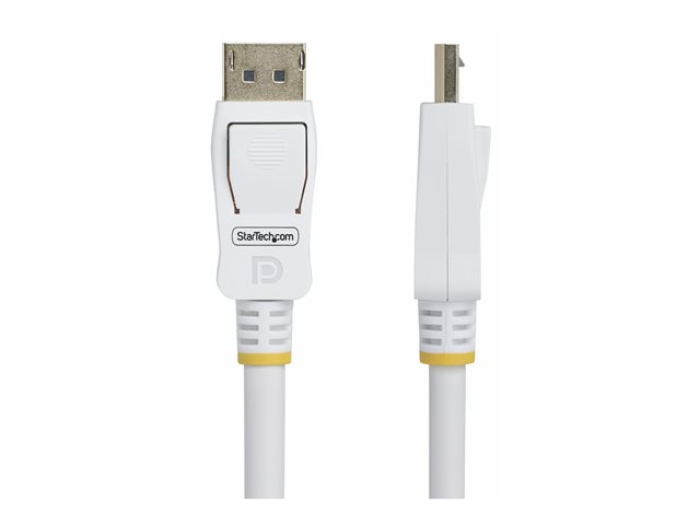 StarTech.com 6ft White VESA Certified DisplayPort 1.2 Cable with Latches - DisplayPort cable - DisplayPort (M) latched to DisplayPort (M) latched - DisplayPort 1.2 - 1.8 m - halogen-free, passive, 4K60Hz support, 1080p support 240Hz, 2K144Hz support - white