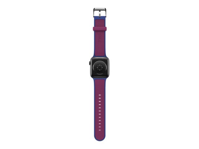 OtterBox - Wrist pack for smart watch - antimicrobial - silver-infused silicone, stainless steel - blueberry tarte - for Apple Watch SE, Series 3, Series 4, Series 5, Series 6, Series 7