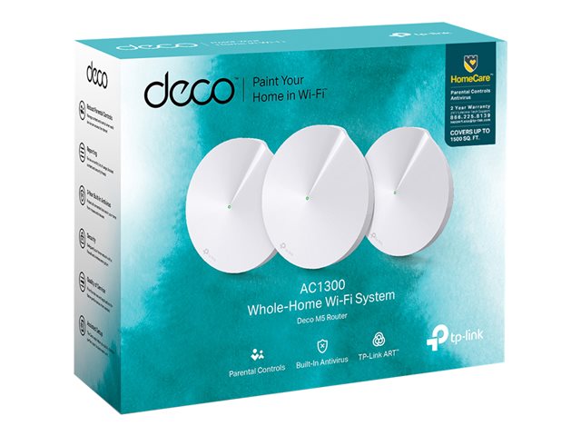AC1300 Whole-Home Wi-Fi System, Qualcomm, Dual-Band, 802.11ac/a/b/g/n, 717MHz Quad-core CPU, Bluetooth 4.2, 2 Gigabit Ethernet Ports, 1 Power Port, 4 internal antennas, 256QAM, MU-MIMO, HomeCare(Parental Controls, 3-Year Built-In Antivirus, Quality o