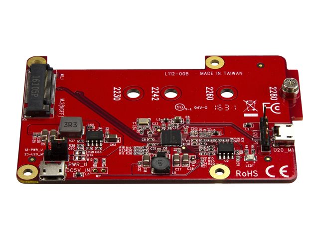 StarTech.com Raspberry Pi Board - USB 2.0 480Mbps - USB to M.2 SATA Converter - USB to SATA Raspberry Pi SSD (PIB2M21) - Storage controller - M.2 Card - USB 2.0 - red