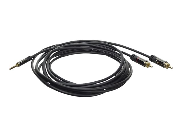 ACT - Audiokabel - mini-phone stereo 3.5 mm male naar RCA x 2 male - 15 m - beschermd - zwart