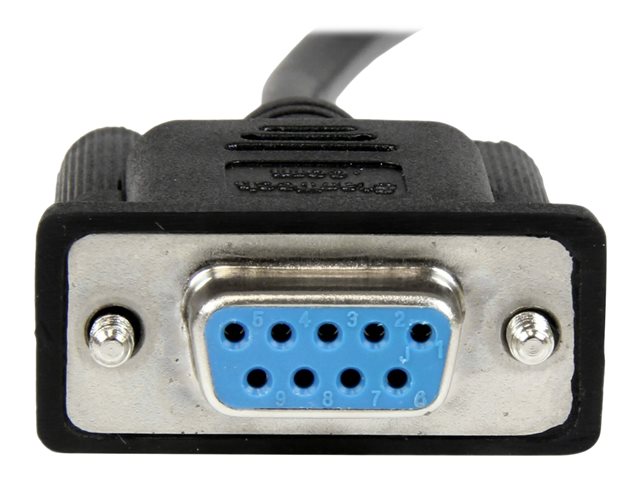 StarTech.com 2m Black DB9 RS232 Serial Null Modem Cable F/F - DB9 Female to Female - 9 pin RS232 Null Modem Cable - 2 meter, Black - Null modem cable - DB-9 (F) to DB-9 (F) - 2 m - molded, thumbscrews - black - for P/N: PCI2S5502, PEX4S953, PEX4S953L