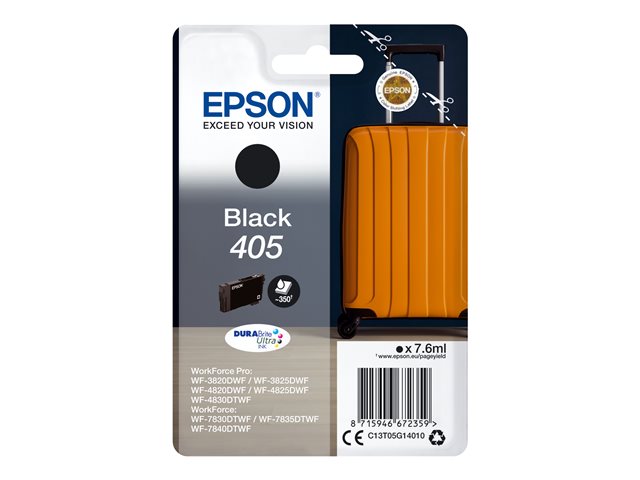 Epson 405 - 7.6 ml - black - original - ink cartridge - for WorkForce WF-7310, 7830, 7835, 7840, WorkForce Pro WF-3820, 3825, 4820, 4825, 4830, 7840