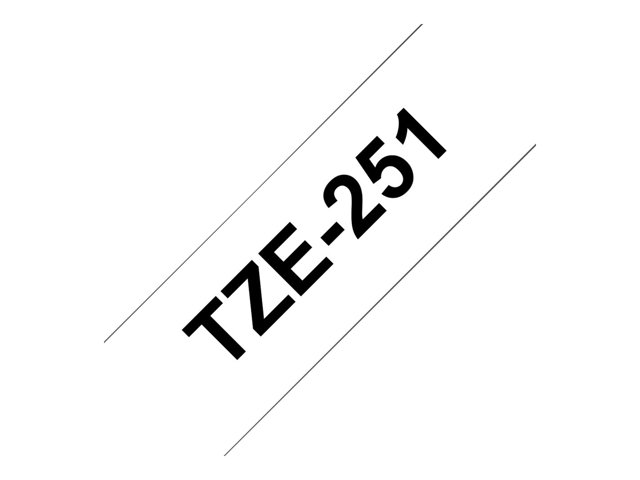 Brother TZe-251 - Standard adhesive - black on white - Roll (2.4 cm x 8 m) 1 cassette(s) laminated tape - for Brother PT-D600, P-Touch PT-D800, E550, E800, P900, P950, P-Touch Cube Plus PT-P710