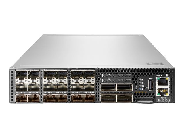HPE SN2010M 25GbE 18SFP28 4QSFP28 Switch - M-Series - switch - half width - L3 - Managed - 18 x 1/10/25 Gigabit SFP28 + 4 x 40 Gigabit / 100 Gigabit QSFP28 - back to front airflow - rack-mountable