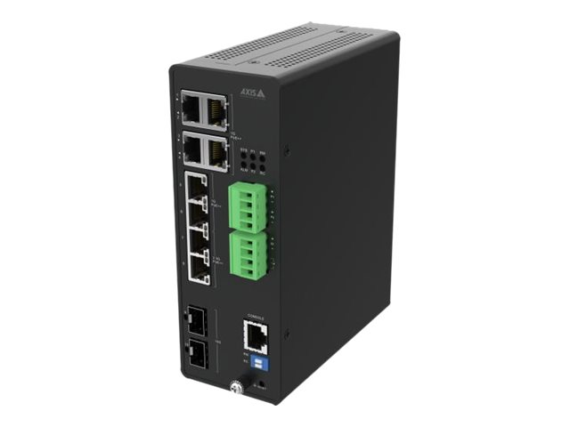 Axis D8208-R - Switch - industrial - Managed - 8 x 10 Gigabit Ethernet - desktop - PoE++ (480 W) - for AXIS A1610-B, C1410, P1385-E, W400, Camera Station S1216 Recording Server, S1296