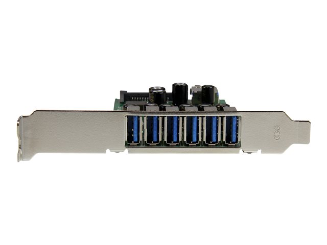 StarTech.com 7 Port PCI Express USB 3.0 Card - Standard & Low-Profile - SATA Power - UASP Support - 1 Internal & 6 External USB 3.0 Ports (PEXUSB3S7) - USB adapter - PCIe 2.0 - USB, USB 2.0, USB 3.0 - for P/N: ST1030USBM, ST7300USBME