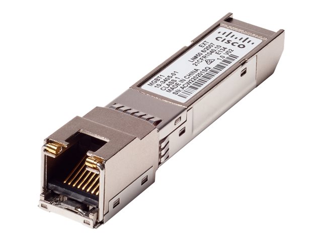 Cisco Small Business MGBT1 - SFP (mini-GBIC) transceiver module - 1GbE - 1000Base-T - RJ-45 - for Business 110 Series, 220 Series, 350 Series, Small Business SF350, SF352, SG250, SG350