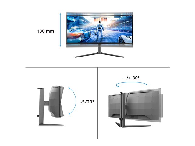 Philips Evnia 6000 34M2C6500 - OLED monitor - gaming - curved - 34\" - 3440 x 1440 WQHD @ 175 Hz - 1000 cd/m² - 1000000:1 - DisplayHDR 400 True Black - 0.03 ms - 2xHDMI, DisplayPort - dark slate