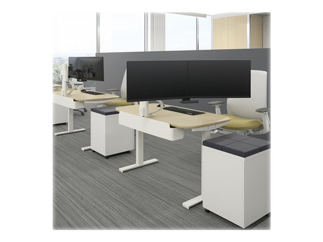 Ergotron TRACE - Mounting kit (handle, base, lift column, extension arms, bow, 2 sliding pivots, 2-piece desk clamp) - Constant Force Technology - for 2 LCD displays - white - screen size: up to 27\"