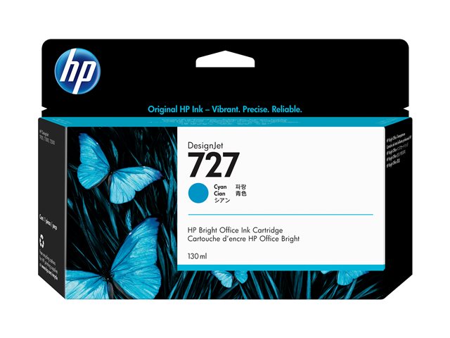HP 727 - 130 ml - cyan - original - DesignJet - ink cartridge - for DesignJet T1500, T1530, T2500, T2530, T920, T930