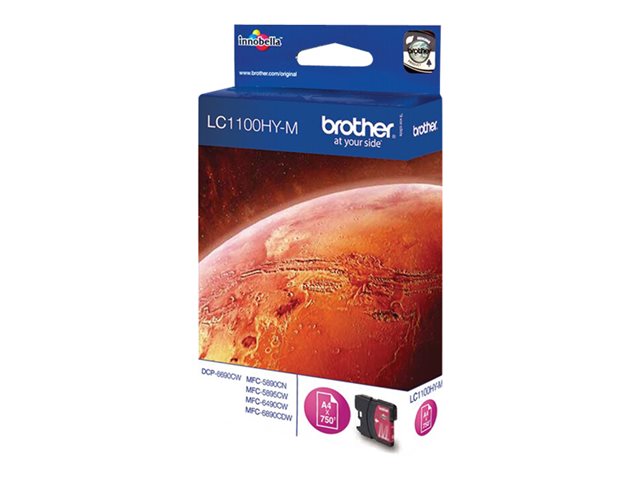 Brother LC1100HYM - High Yield - magenta - original - ink cartridge - for Brother DCP-6690CW, MFC-5890CN, MFC-5895CW, MFC-6490CW, MFC-6890CDW, Justio MFC-5890CN