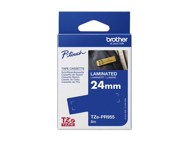 Brother TZe-PR955 - White print on premium glitter silver - Roll (2.4 cm x 8 m) 1 cassette(s) laminated tape - for Brother PT-H110, H200, P-Touch PT-D800, E110, H110, H200, P900, P-Touch Cube Pro PT-P910