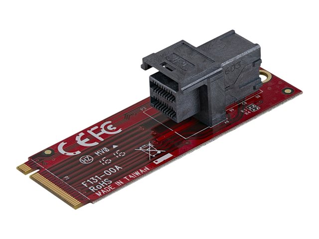 StarTech.com U.2 to M.2 Adapter - for 1 x U.2 PCIe NVMe SSD - M.2 PCIe x4 Host Interface - U.2 SSD - M.2 PCIe Adapter - U.2 Drive (M2E4SFF8643) - Interface adapter - 2.5\" - SAS - M.2 Card - red