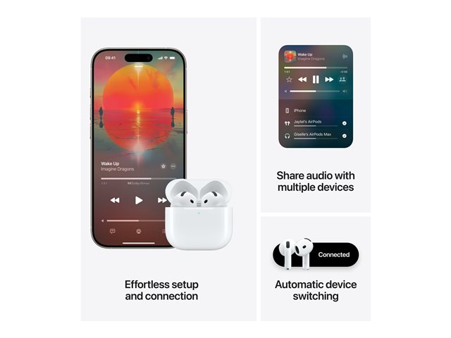 Apple AirPods 4 - True wireless earphones with mic - ear-bud - Bluetooth - white