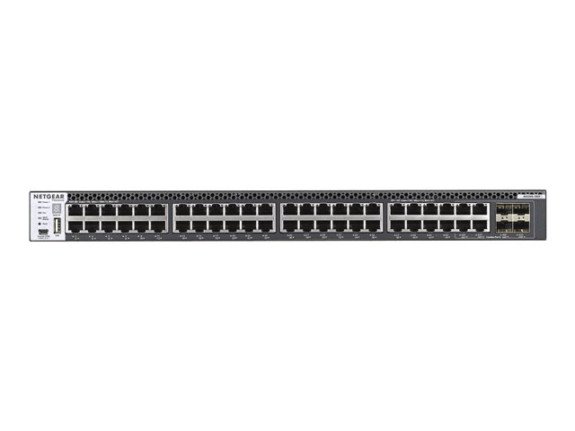 NETGEAR M4300-48X - Switch - L3 - Managed - 48 x 10 Gigabit Ethernet + 4 x shared 10 Gigabit SFP+ - front to back airflow - rack-mountable