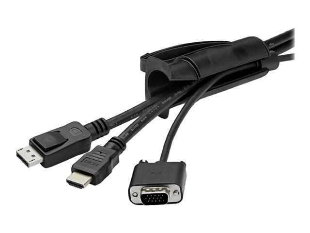 StarTech.com 2.5m (8.2ft) Cable Management Sleeve - Spiral - 1\" (25mm) Diameter - W/ Cable Loading Tool - Black (CMSCOILED2) - Cable sleeving kit - black - 2.5 m