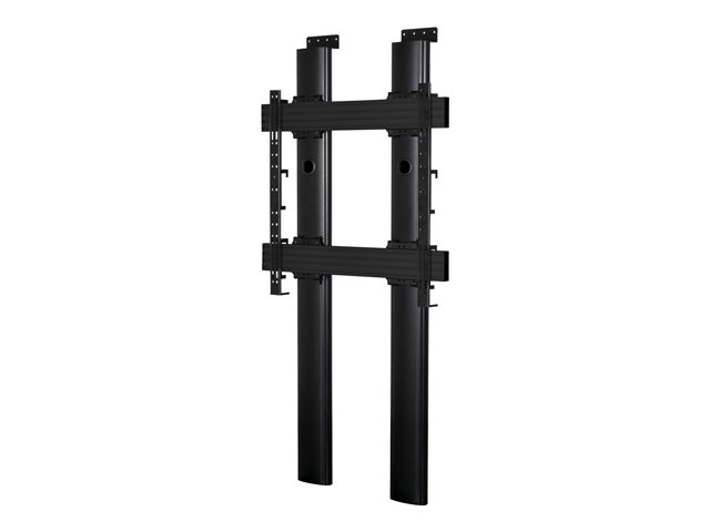 B-TECH Mode-AL BT8707 - Stand - twin column - for flat panel - premium - lockable - black - screen size: 65\"-100\" - mounting interface: up to 972 x 800 mm - floor to wall mountable