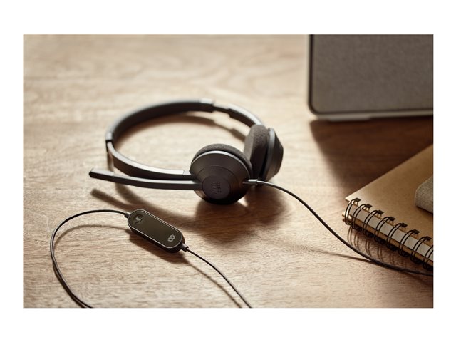 Hdset 321 Wired Sngl CarbonBK USB-A&Adap