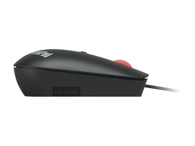 Lenovo ThinkPad Compact - Mouse - right and left-handed - optical - 4 buttons - wired - USB, USB-C - raven black - OEM