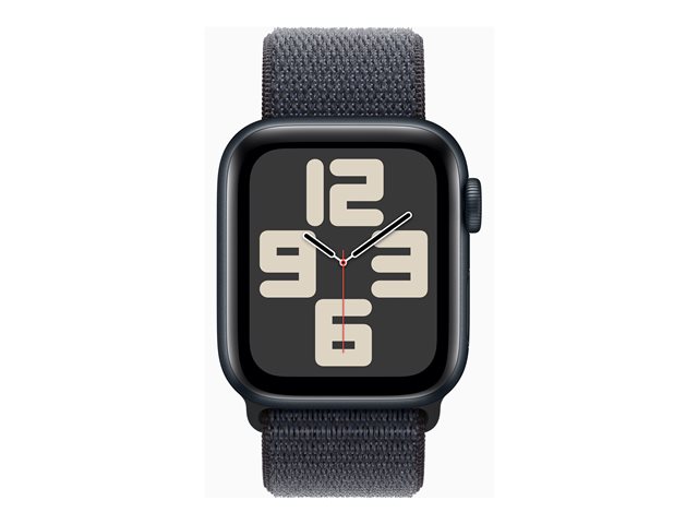 Apple Watch SE (GPS) - 2nd generation - 40 mm - midnight aluminium - smart watch with sport loop - soft double-layer nylon - ink - wrist size: 130-200 mm - 32 GB - Wi-Fi 4, Bluetooth - 26.4 g