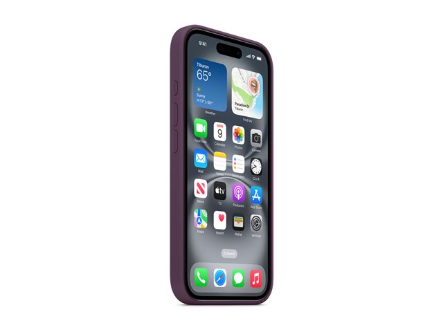 Apple - Back cover for mobile phone - MagSafe compatibility - silicone - plum - for iPhone 16