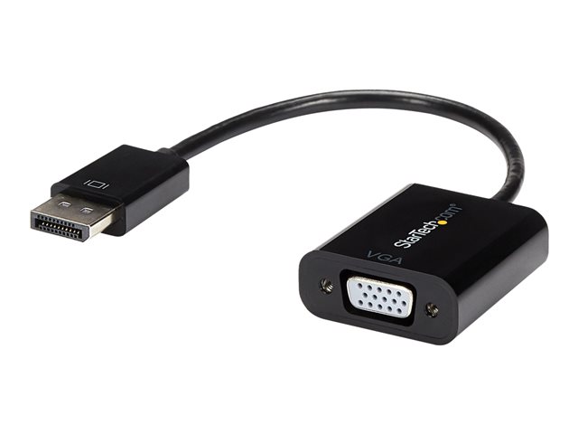 StarTech.com DisplayPort to VGA Display Adapter - 1080p 1920x1200 - Active DP to VGA (Male to Female) HD Video Converter for laptop/PC/Monitor (DP2VGA3) - Display adapter - DisplayPort (M) to HD-15 (VGA) (F) - 10 cm - active - black - for P/N: DK31C3HDPD, DK31C3HDPDUE, DKM30CHDPD, DKM30CHDPDUE, SV231QDPU34K, TB32DP14