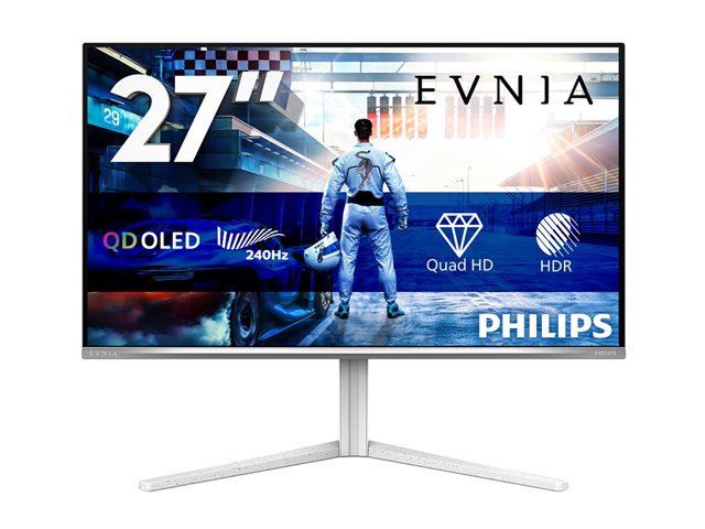 Philips Evnia 6000 27M2N6501L - OLED monitor - gaming - 27\" (26.5\" viewable) - 2560 x 1440 QHD @ 240 Hz - 400 cd/m² - 1500000:1 - HDR10 - 0.03 ms - 2xHDMI, DisplayPort - white