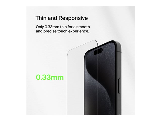 BELKIN ScreenForce Pro TemperedGlass AM Screen Protection for iPhone 15/14 Pro