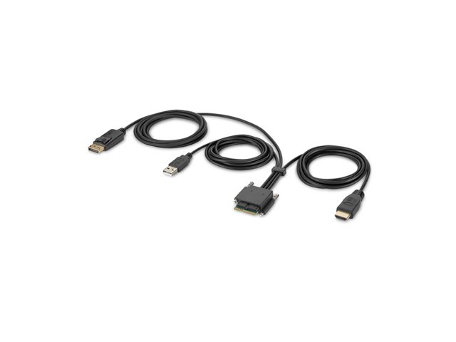 Belkin Secure Modular HDMI and DP Dual Head Host Cable - Video / audio / data cable - TAA Compliant - 1.83 m - 4K support, active
