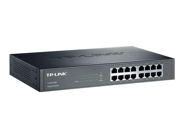 TP-Link TL-SG1016D 16-Port Gigabit Switch - Switch - unmanaged - 16 x 10/100/1000 - desktop