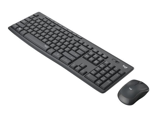 Logitech MK295 Silent - Keyboard and mouse set - wireless - 2.4 GHz - French - graphite