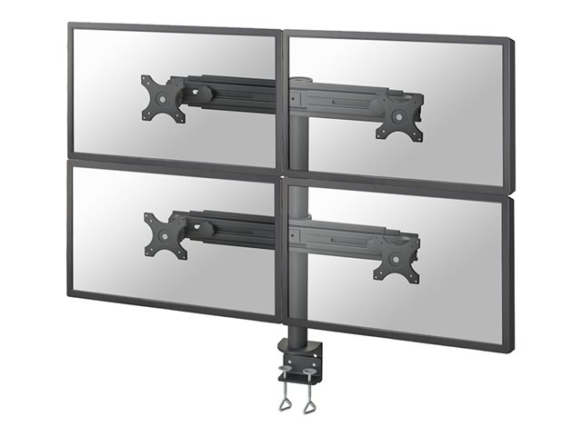 Neomounts FPMA-D700D4 - Mounting kit - full-motion - for 4 LCD displays - black - screen size: 19\"-30\" - clamp mountable, desk-mountable