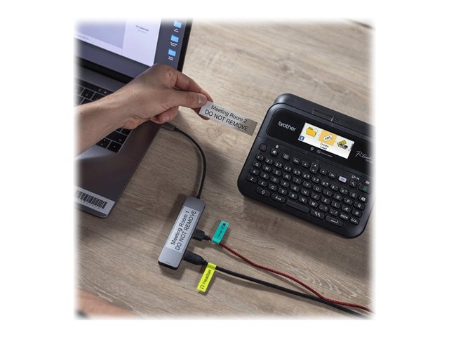Brother P-Touch PT-D610BTVP - Labelmaker - B/W - thermal transfer - 24 mm width - 180 dpi - up to 30 mm/sec - USB, Bluetooth 5.0 - cutter - mirror print, vertical print, print preview, 7 line printing, multi-copy printing - black