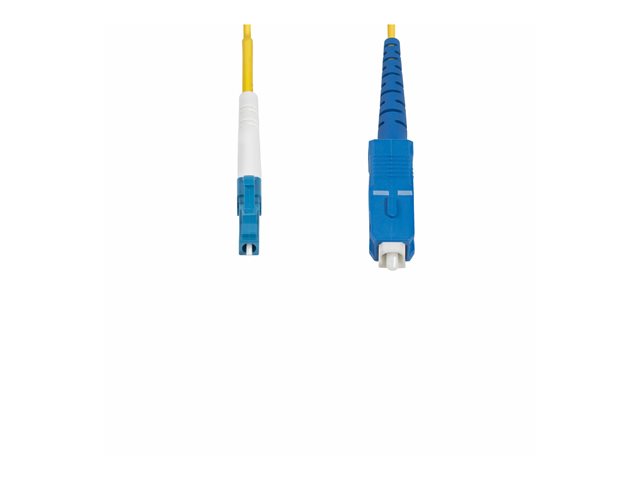 StarTech.com 5m (16.4ft) LC to SC (UPC) OS2 Single Mode Fiber Cable - Patch cable - LC/UPC single-mode (M) to SC/UPC single-mode (M) - 5 m - 2 mm - fibre optic - simplex - 9 / 125 micron - OS1/OS2 - halogen-free, bi-directional, passive - yellow