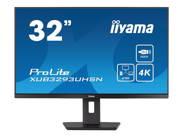 iiyama ProLite XUB3293UHSN-B5 - LED monitor - 32\" (31.5\" viewable) - 3840 x 2160 4K @ 60 Hz - IPS - 350 cd/m² - 1000:1 - 4 ms - HDMI, DisplayPort, USB-C - speakers - matte black
