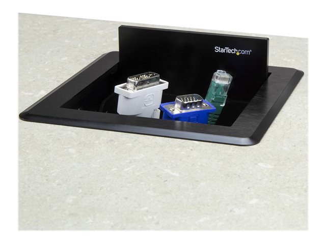 StarTech.com Conference Table Cable Management Box - Table Top - Conference Room AV - Conference Table Connectivity Box (BOX4CABLE) - Cable management box - black