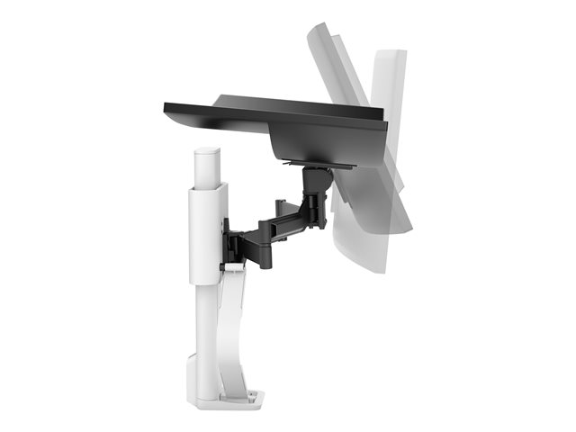 Ergotron TRACE - Mounting kit (pivot, base, VESA spacer, lift column, extension arms, 2-piece desk clamp, cable management channel) - Constant Force Technology - for LCD display - white - screen size: 21.5-38\"