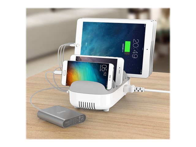 Compulocks 10 Ports USB Charging Dock Station With EU Plug - Charging station - 120 Watt - 2.4 A - 10 output connectors (USB)