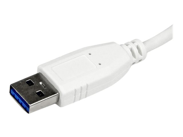 StarTech.com 4 Port USB 3.0 Hub - Multi Port USB Hub w/ Built-in Cable - Powered USB 3.0 Extender for Your Laptop - White (ST4300MINU3W) - Hub - 4 x SuperSpeed USB 3.0 - desktop - for P/N: FCREADMICRO3, MSDREADU2OTG, MSDREADU3CA