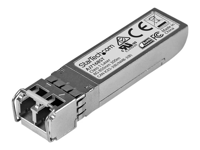 StarTech.com HPE AJ716B Compatible SFP+ Module, 8G Fiber Channel SW, 8GbE Multi Mode (MMF) Fiber Optic Transceiver, LC Connector, 300m, 850nm, DDM, HPE SN4000, SN6500, SN8600B, Mini GBIC - Lifetime Warranty (AJ716BST) - SFP+ transceiver module (equivalent to: HP AJ716B) - 2Gb Fibre Channel (SW), 4Gb Fibre Channel (SW), 8Gb Fibre Channel (SW) - Fibre Channel - LC multi-mode - up to 300 m - 850 nm