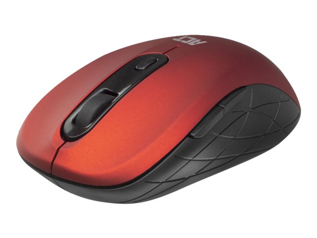 Muis - rechts- en linkshandig - optisch - 4 knoppen - draadloos - 2.4 GHz - USB draadloze ontvanger - rood - hangdoos