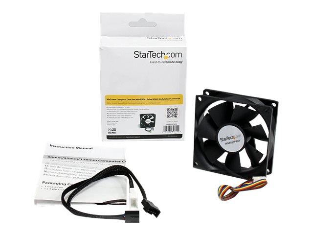 StarTech.com 80x25mm Computer Case Fan with PWM - Pulse Width Modulation Connector - computer cooling Fan - 80mm Fan - pwm Fan (FAN8025PWM) - Case fan - 80 mm - black